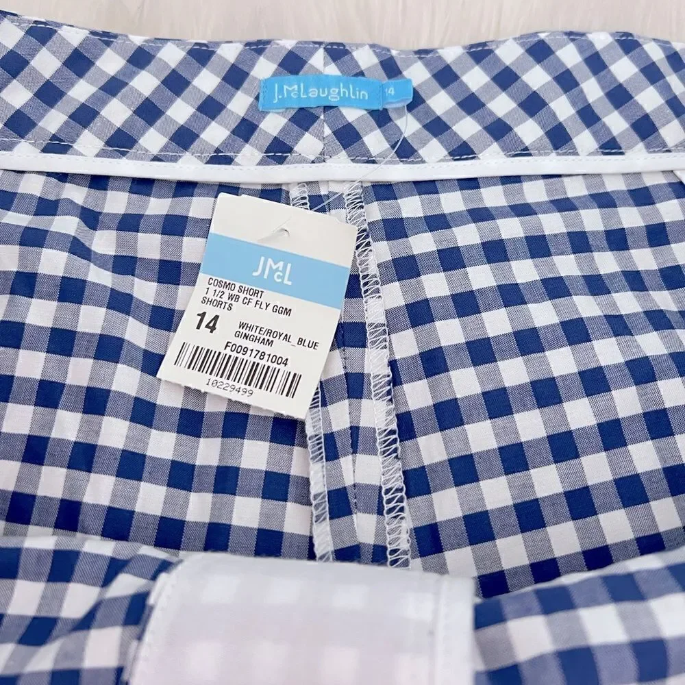 J. McLaughlin royal blue gingham shorts